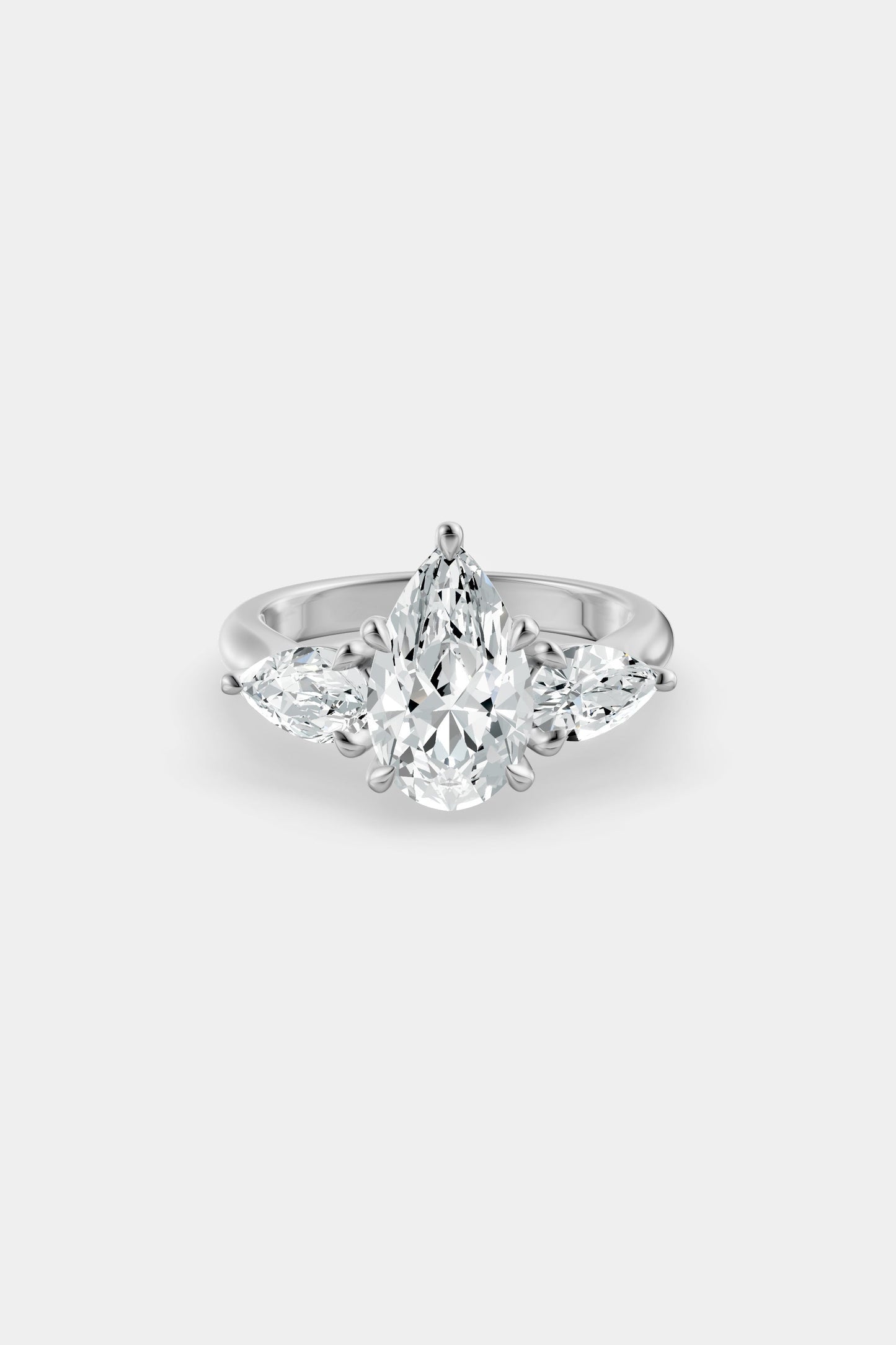 Pear Trilogy Diamond Ring | Traditional Open-Style Band