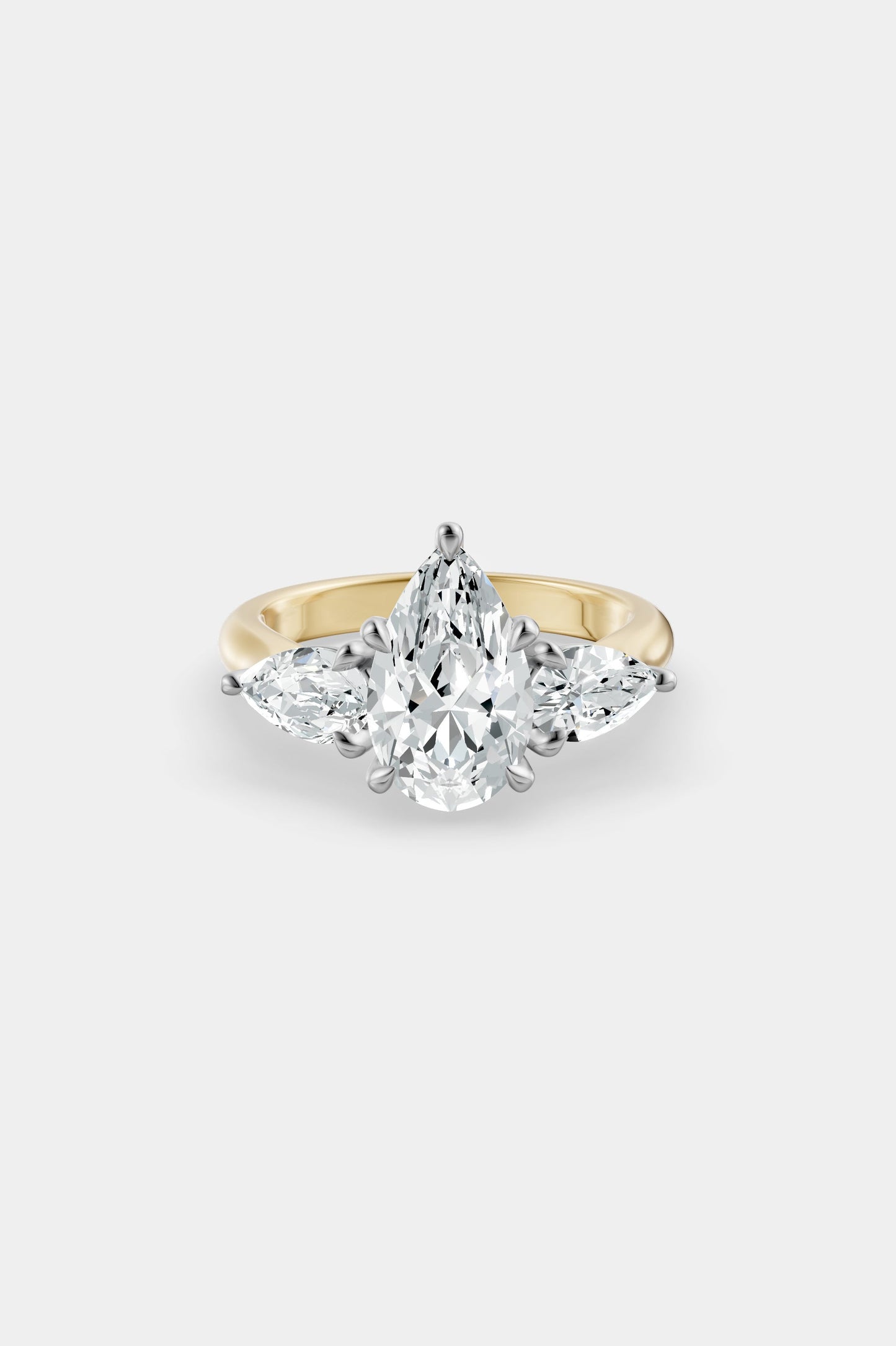 Pear Trilogy Diamond Ring | Traditional Open-Style Band