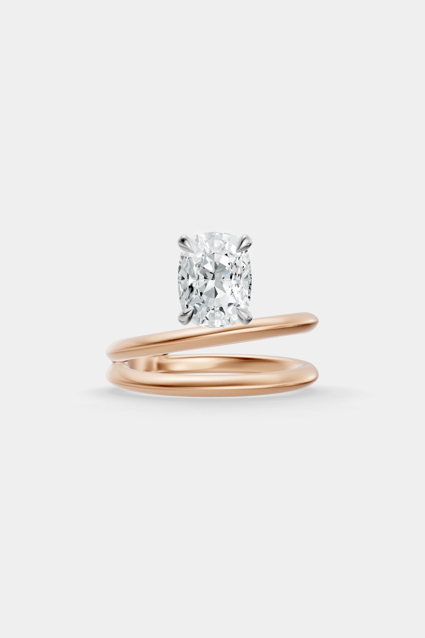 Double Band Floating Diamond Ring | Knife Cut Band