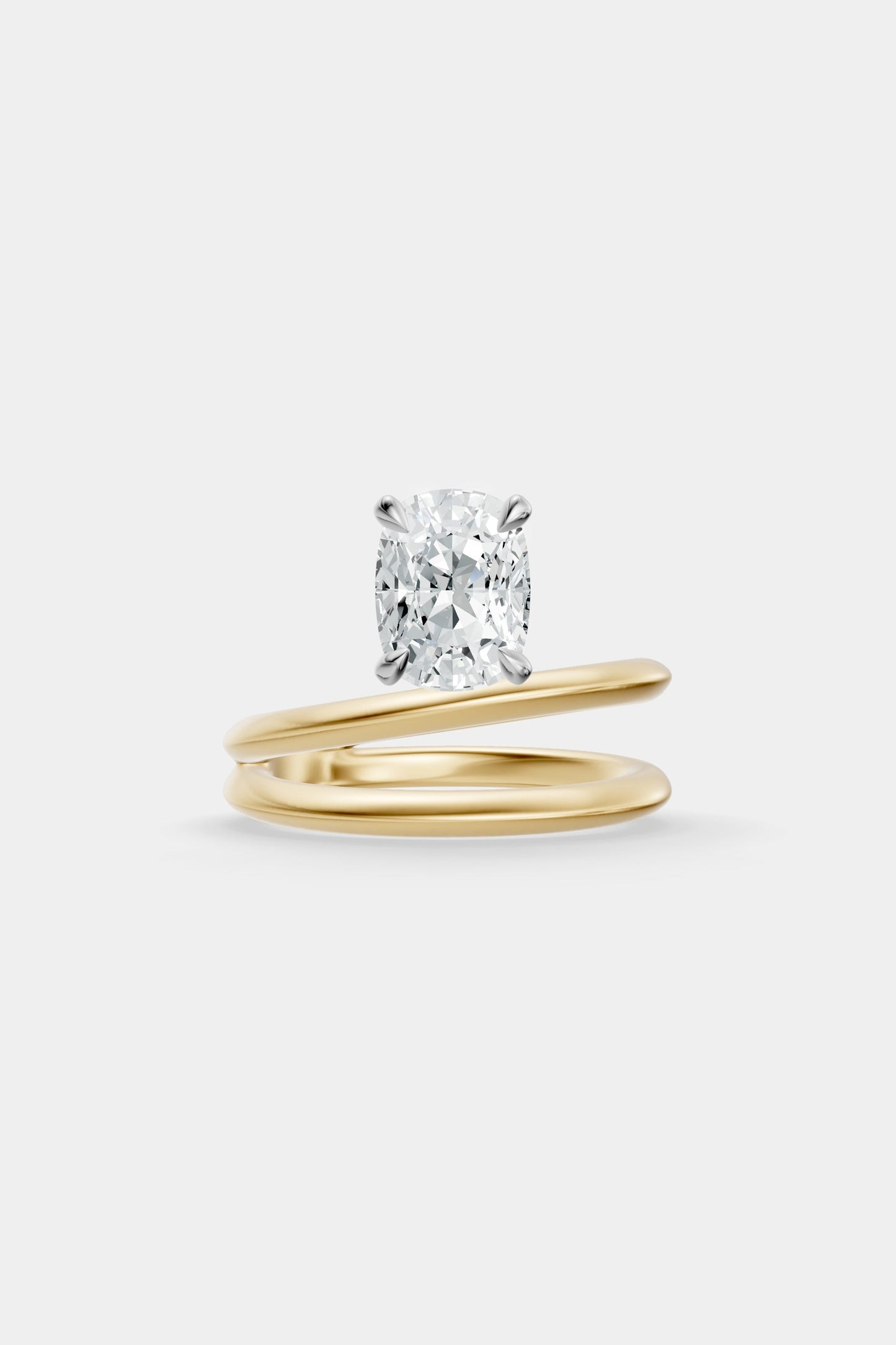 Double Band Floating Diamond Ring | Knife Cut Band