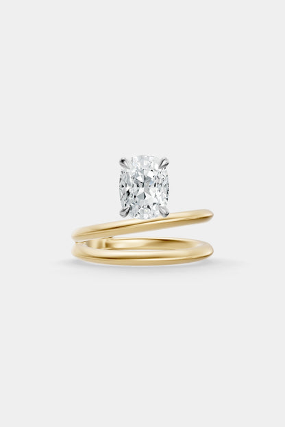 Double Band Floating Diamond Ring | Knife Cut Band