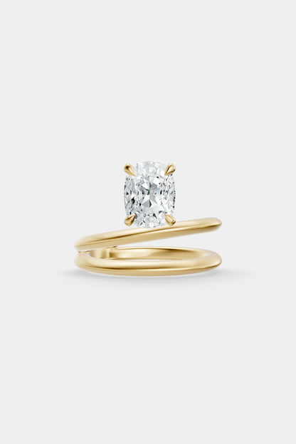 Double Band Floating Diamond Ring | Knife Cut Band