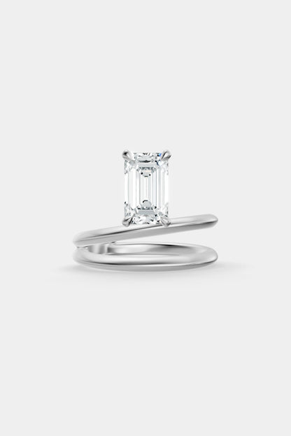 Double Band Floating Diamond Ring | Knife Cut Band