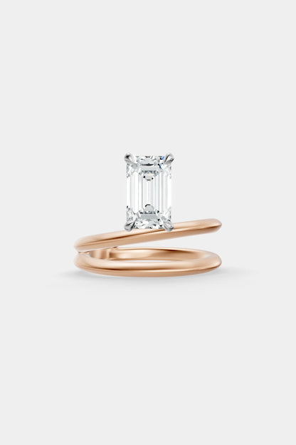 Double Band Floating Diamond Ring | Knife Cut Band