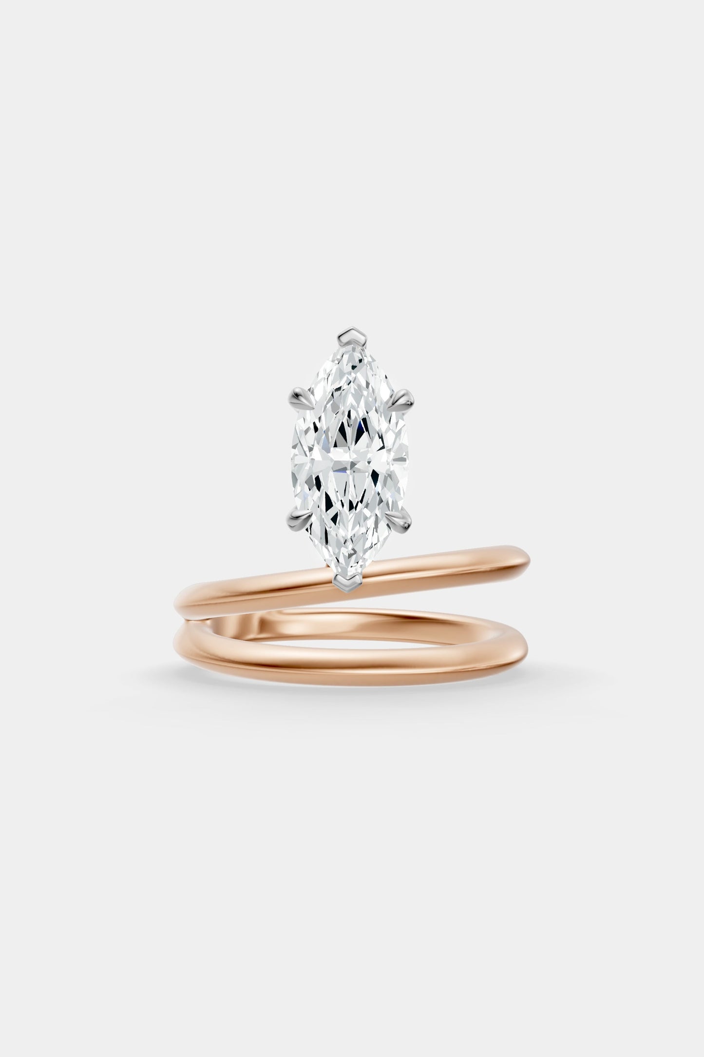 Double Band Floating Diamond Ring | Knife Cut Band