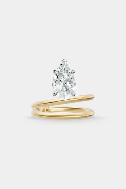 Double Band Floating Diamond Ring | Knife Cut Band