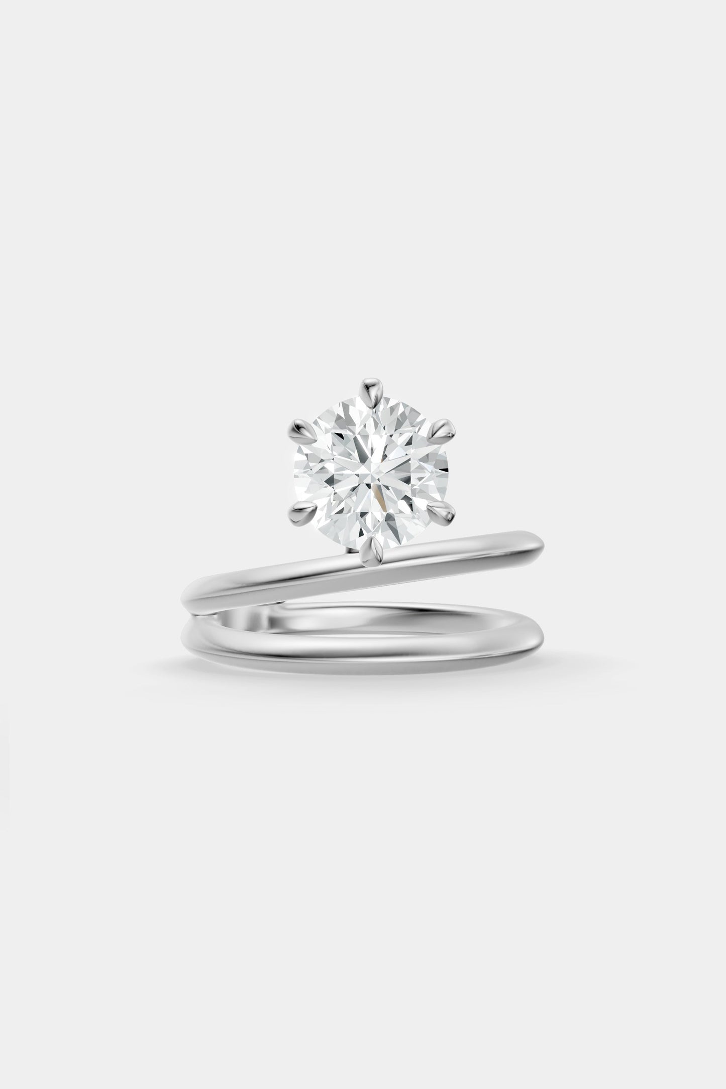 Double Band Floating Diamond Ring | Knife Cut Band