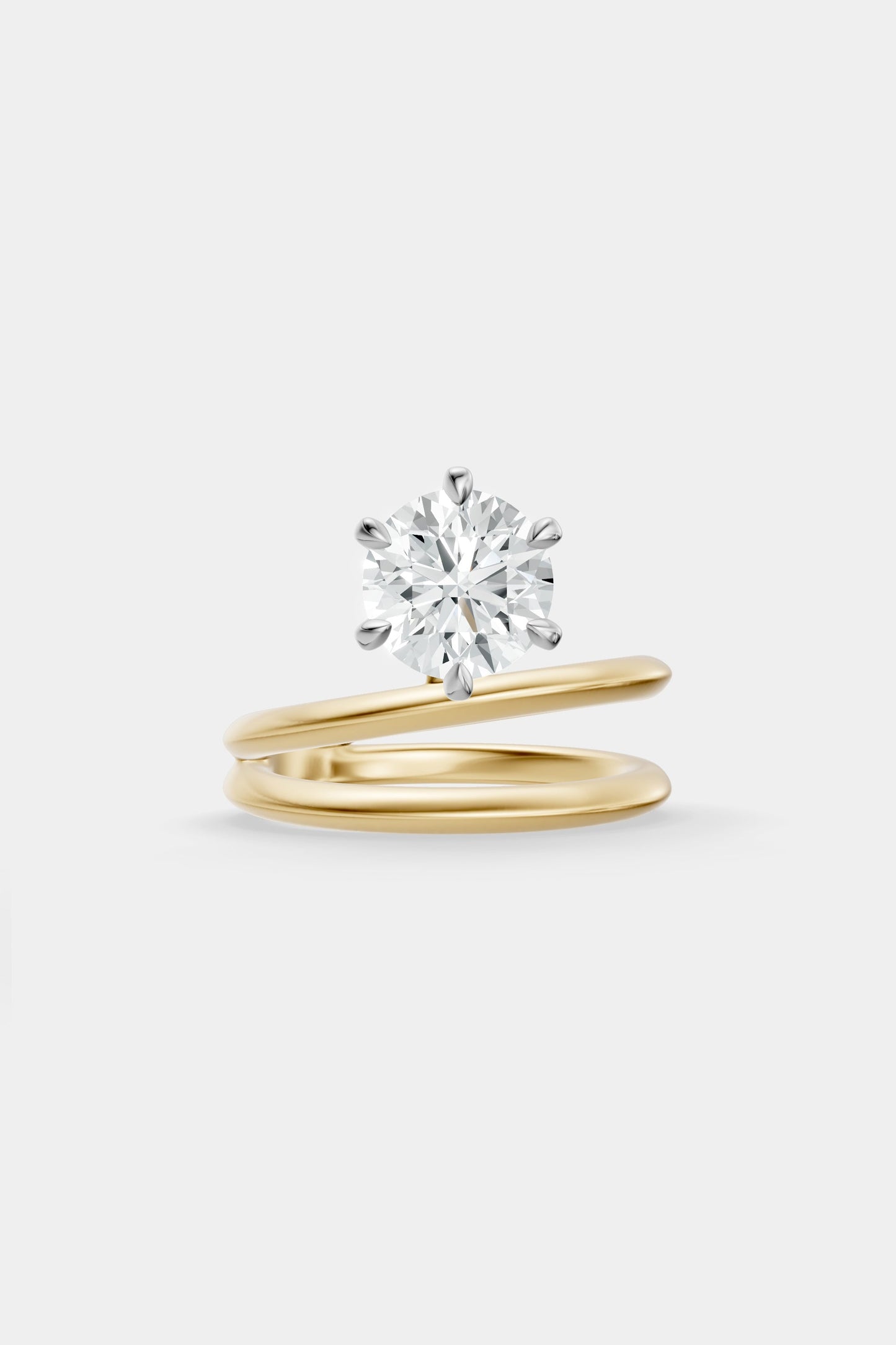 Double Band Floating Diamond Ring | Knife Cut Band