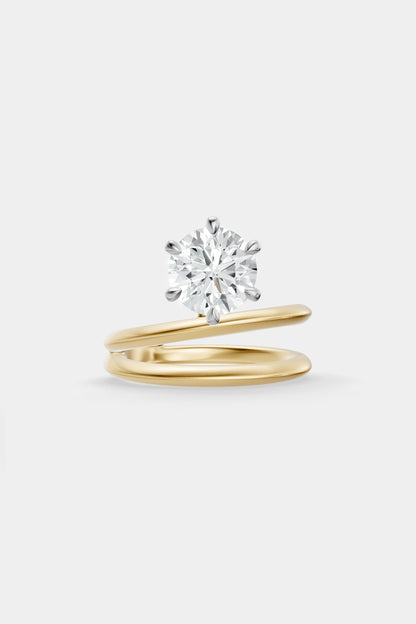 Double Band Floating Diamond Ring | Knife Cut Band