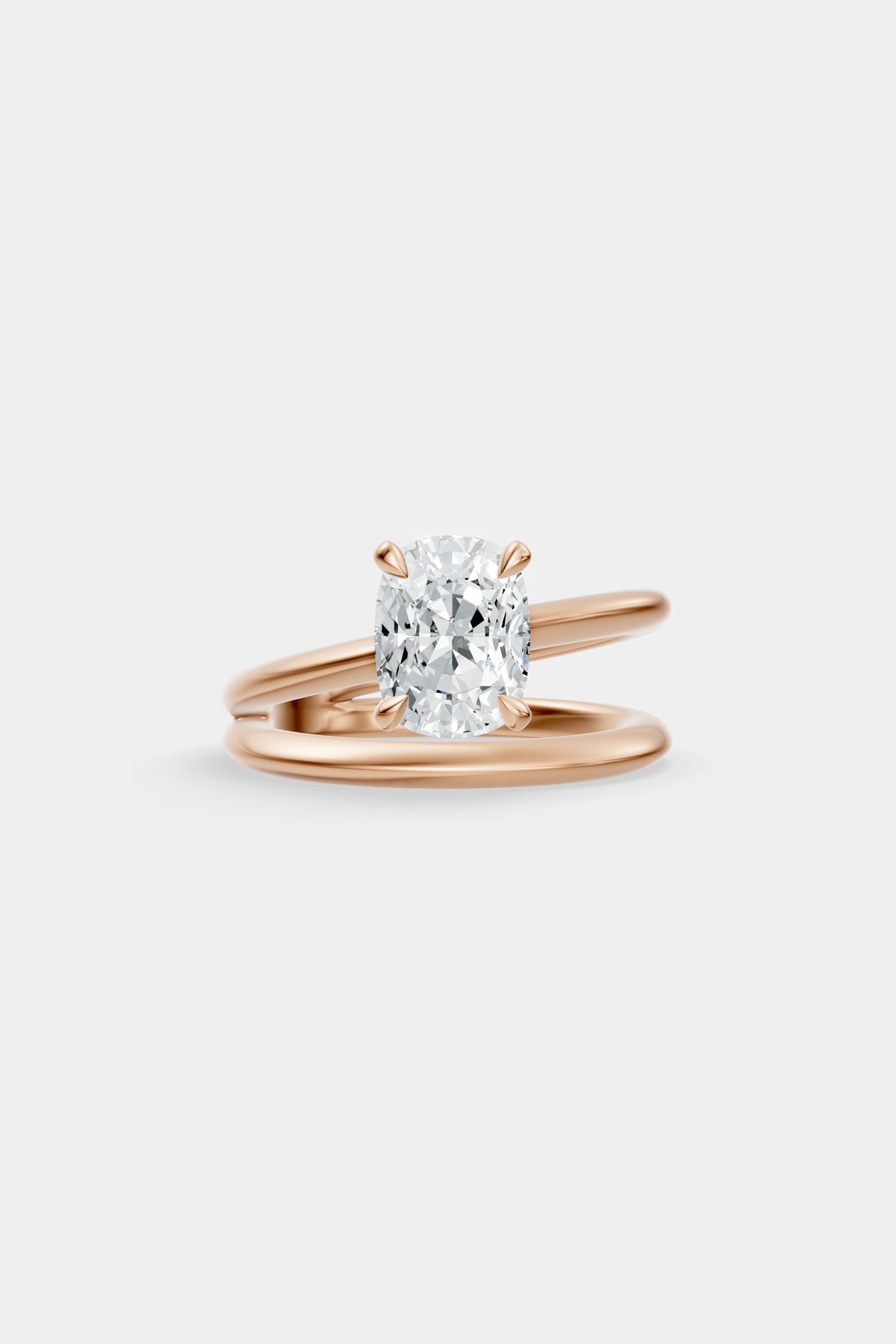 Double Band Diamond Ring | Knife Cut Band