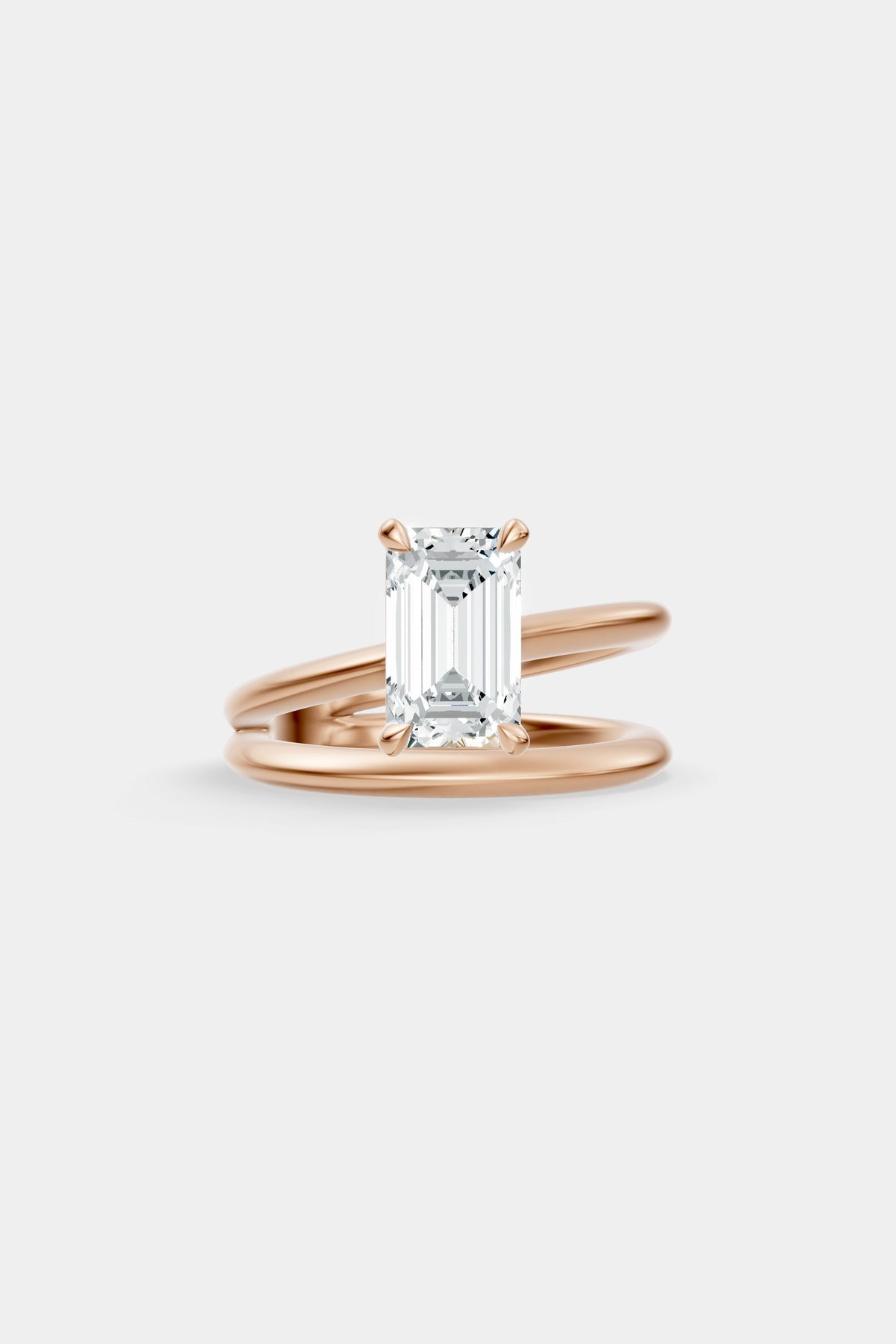 Double Band Diamond Ring | Knife Cut Band