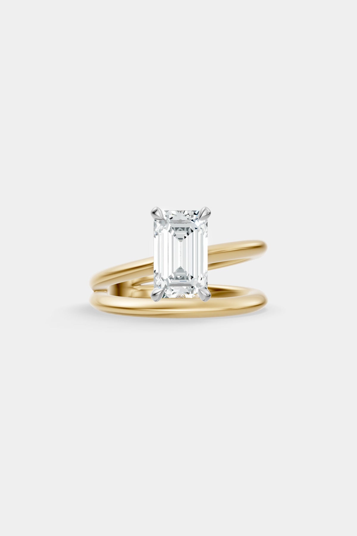 Double Band Diamond Ring | Knife Cut Band