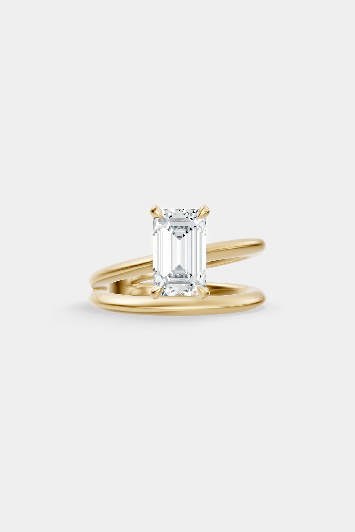 Double Band Diamond Ring | Knife Cut Band