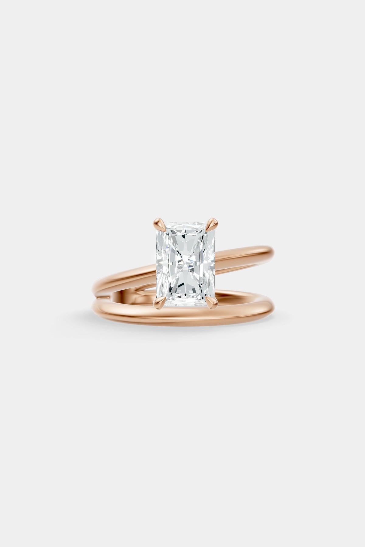 Double Band Diamond Ring | Knife Cut Band