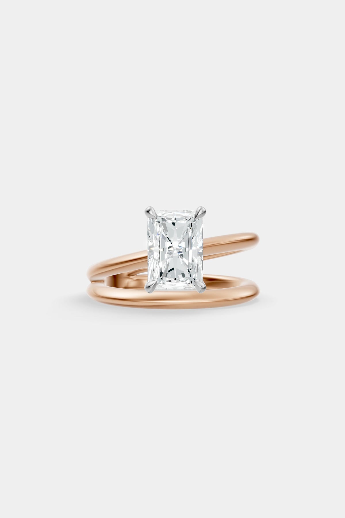 Double Band Diamond Ring | Knife Cut Band