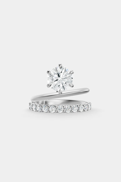 Double Band Floating Diamond Ring | 0.05ct Diamond Band
