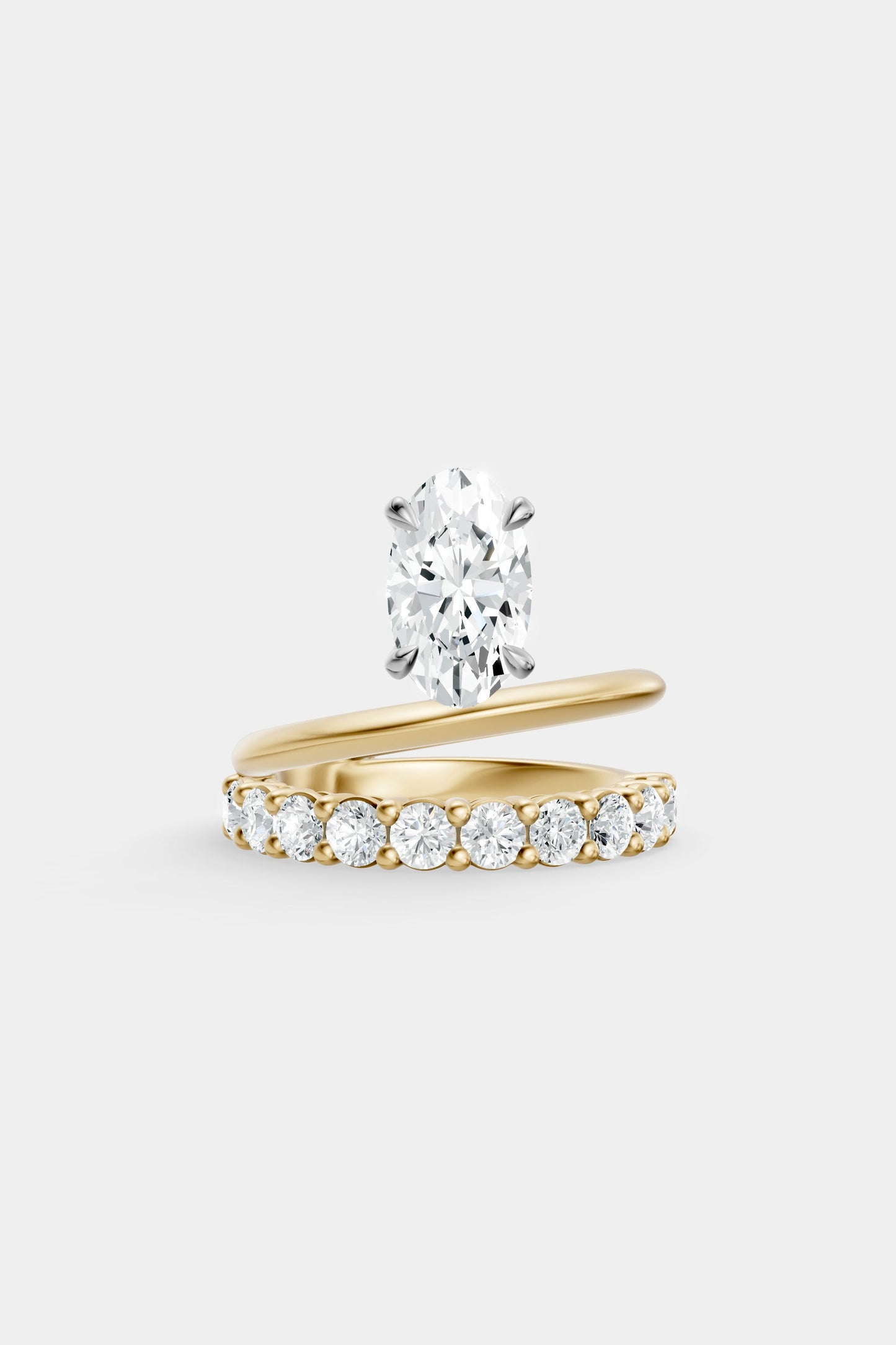 Double Band Floating Diamond Ring | 0.10ct Diamond Band