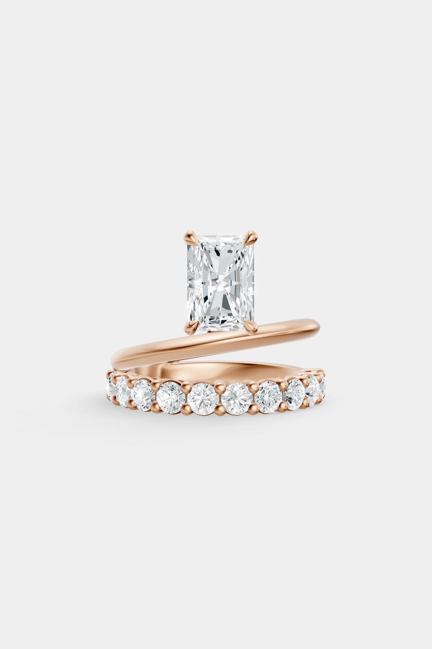 Double Band Floating Diamond Ring | 0.10ct Diamond Band