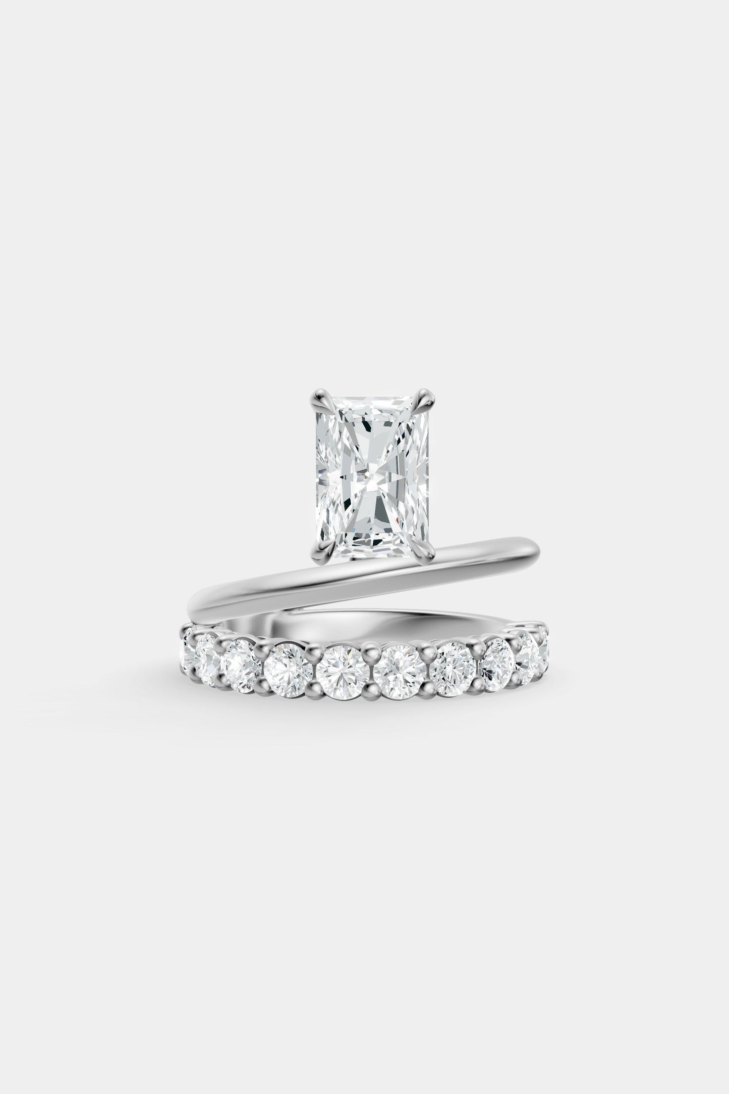 Double Band Floating Diamond Ring | 0.10ct Diamond Band