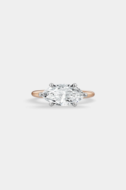 East West Diamond Solitaire Ring | Heidi Band