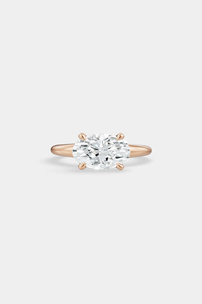 East West Diamond Solitaire Ring | Heidi Band