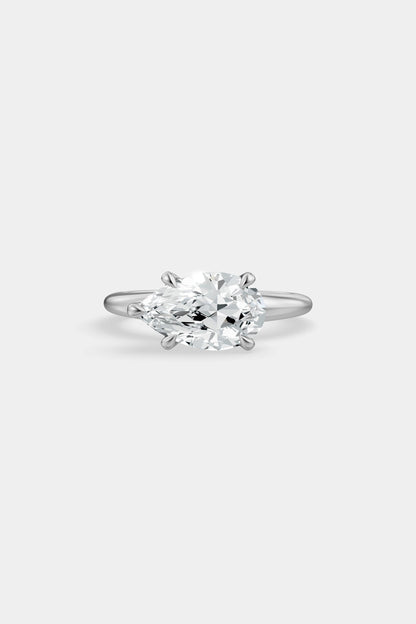 East West Diamond Solitaire Ring | Heidi Band