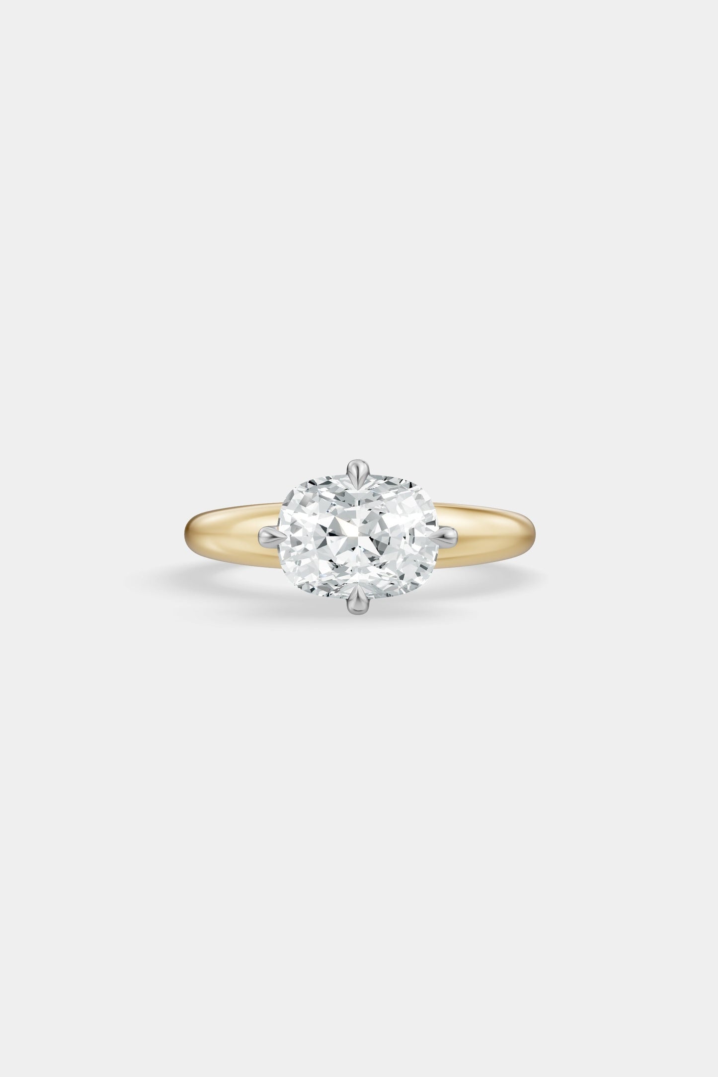Compass Set Diamond Solitaire Ring | Large Heidi Band