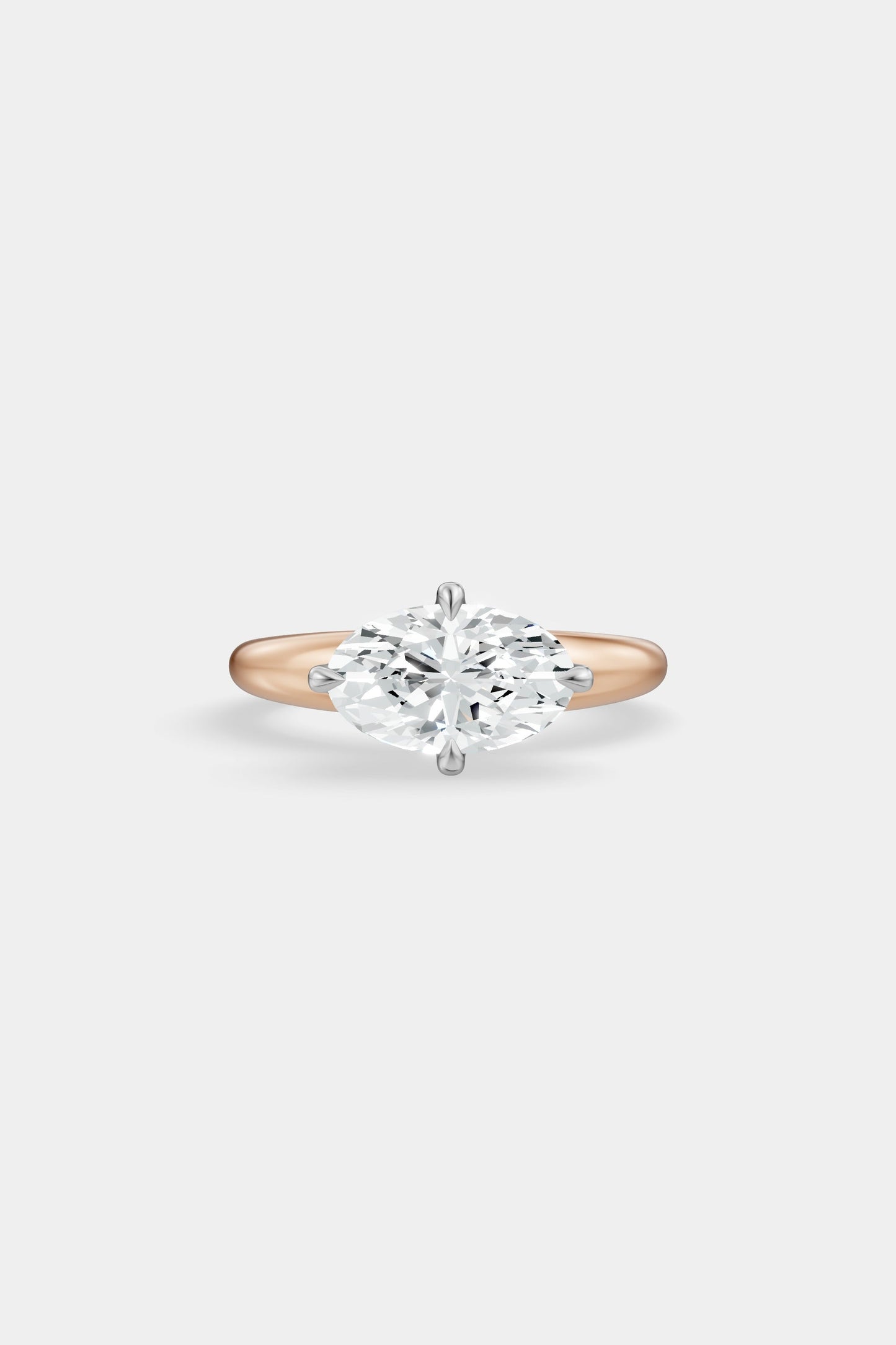 Compass Set Diamond Solitaire Ring | Large Heidi Band