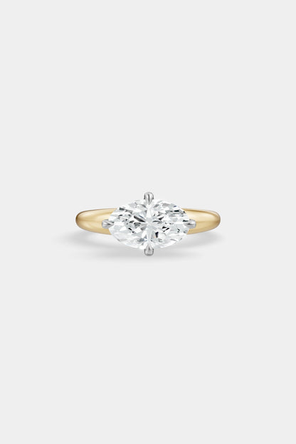 Compass Set Diamond Solitaire Ring | Large Heidi Band