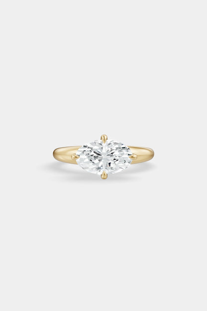 Compass Set Diamond Solitaire Ring | Large Heidi Band