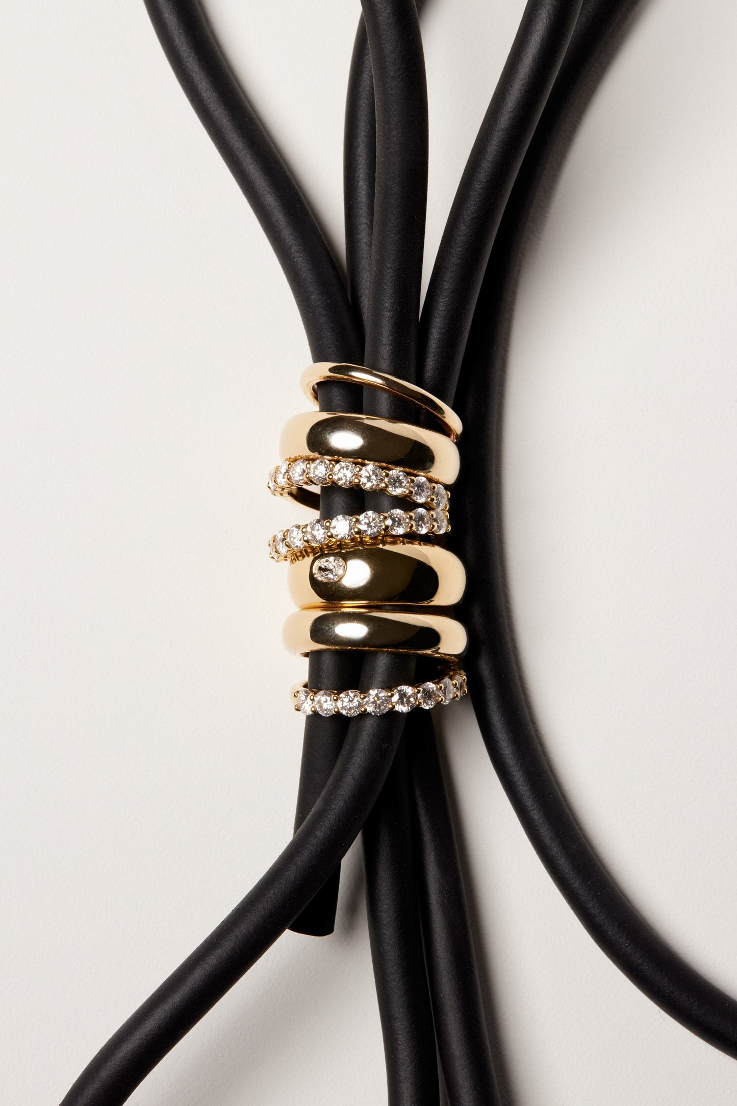 Double Band Sabine Ring | 9K Yellow Gold, Diamond Option Available