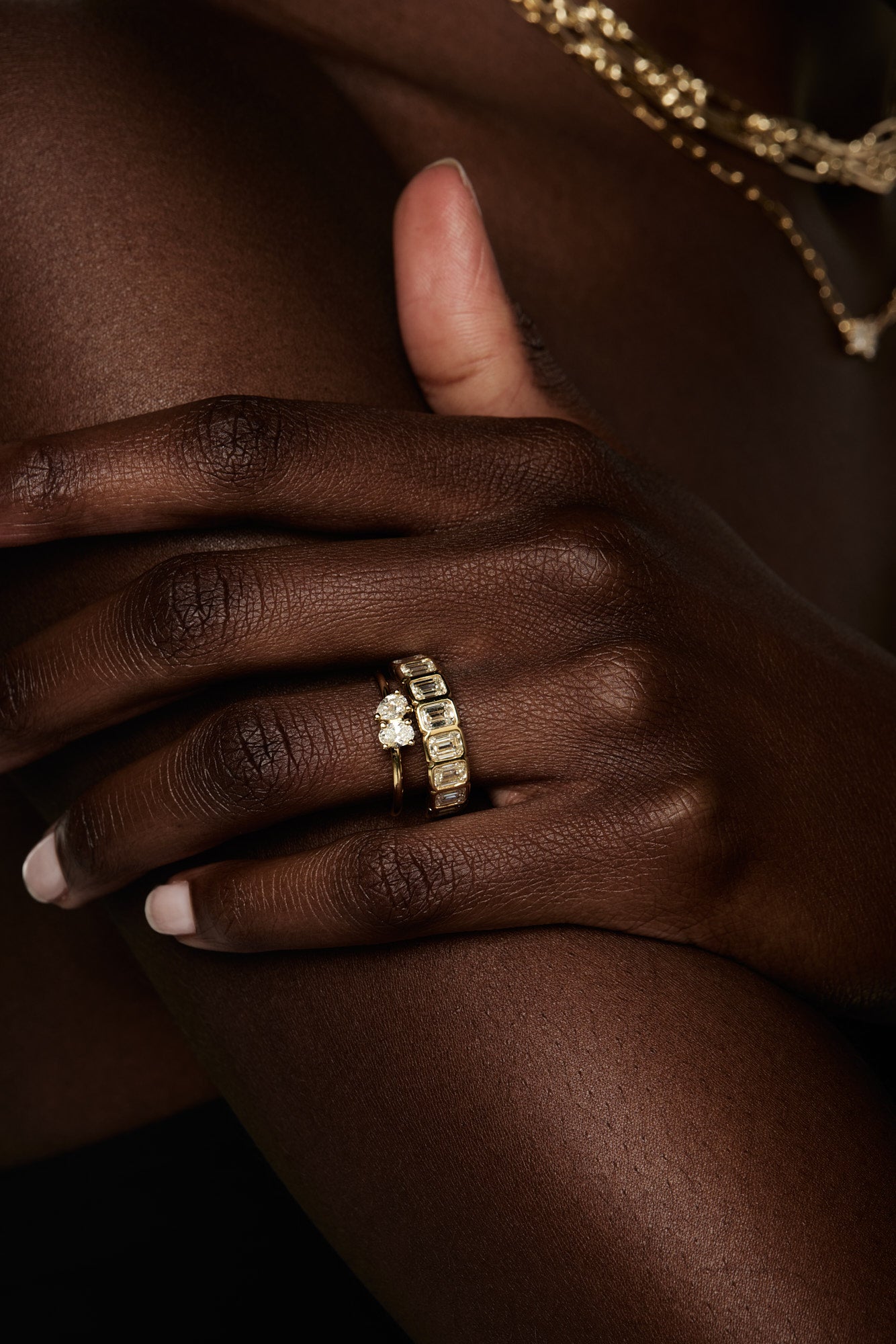 Pear and Oval Diamond Toi Et Moi Ring | 18K Yellow Gold