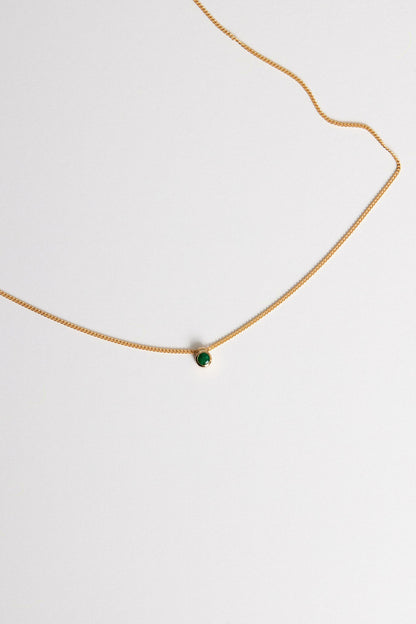 Mini Emerald Necklace | 9K Gold