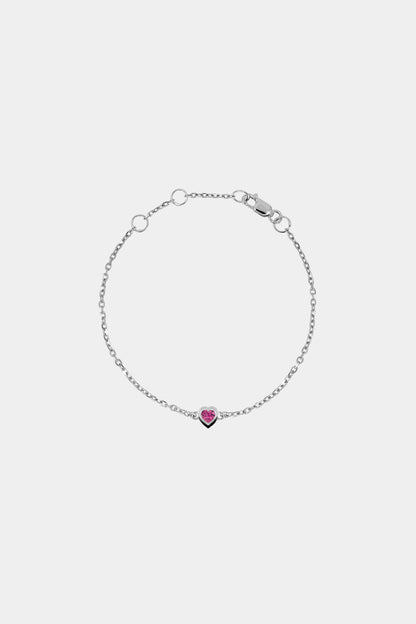 Baby Heart Bracelet | 9K White Gold