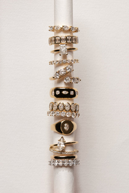 Round Diamond Half Band | 18K Rose Gold