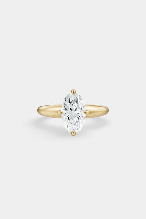 Compass Set Diamond Solitaire Ring | Large Heidi Band