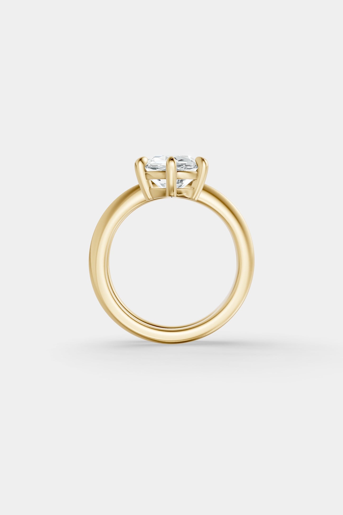 Double Band Floating Diamond Ring | Knife Cut Band