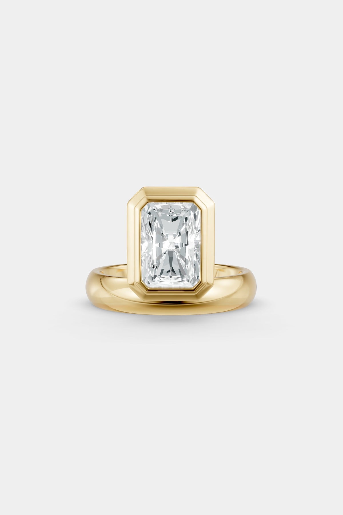 Framed Radiant Bezel Ring | Rounded Band