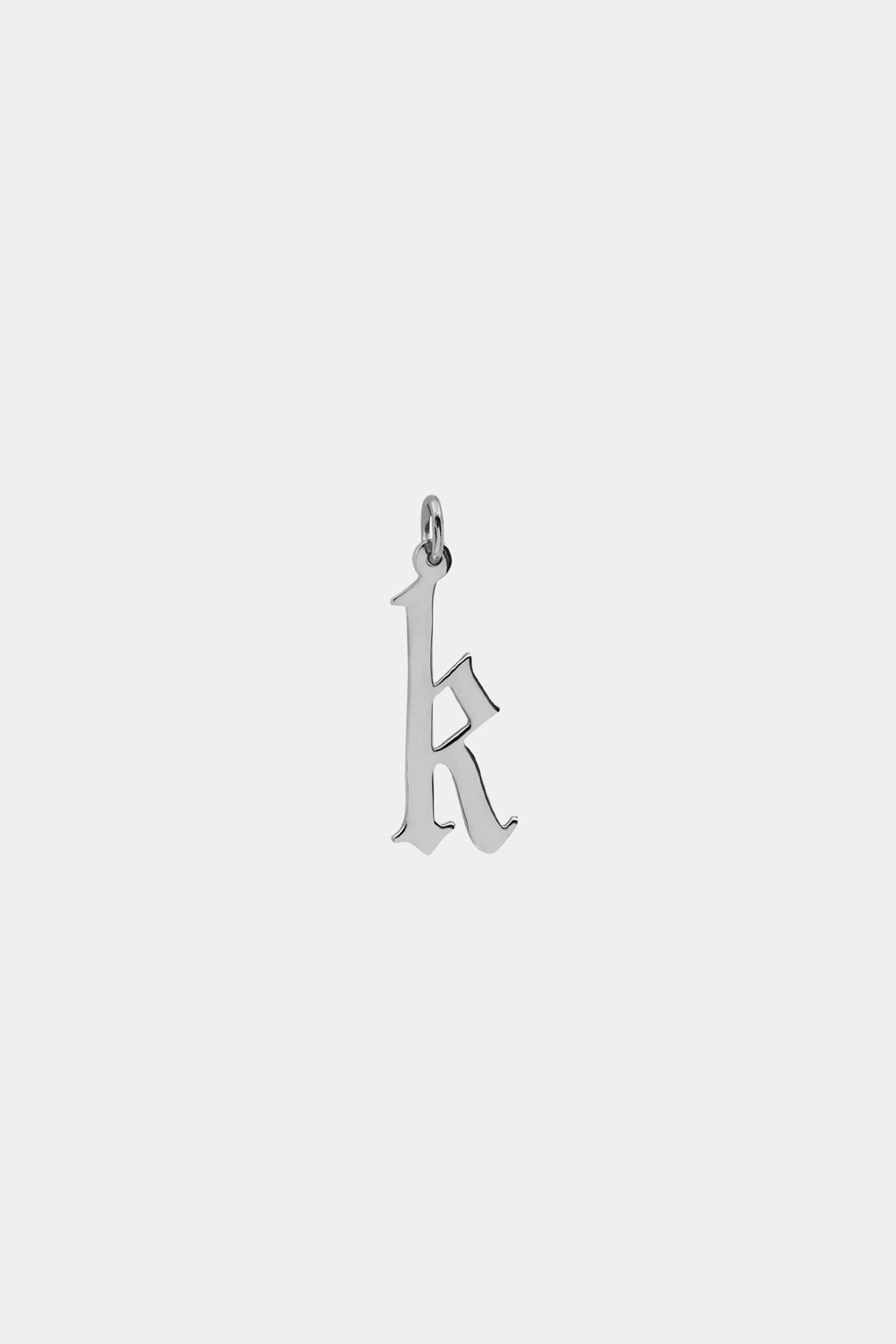 Large Gothic Letter Pendant | 9K White Gold
