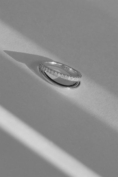 Double Band Harley Ring | White Gold
