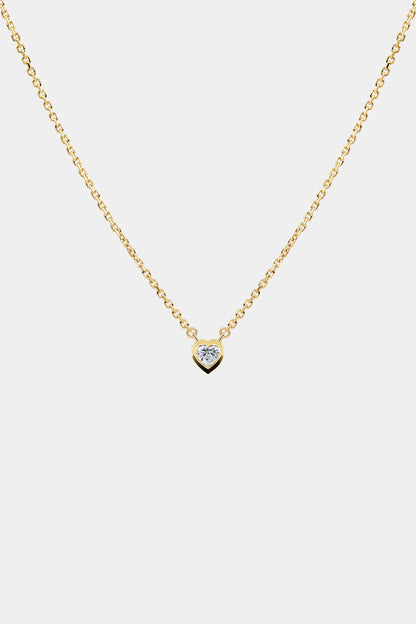 Heart Gemstone Necklace | 9K Yellow Gold