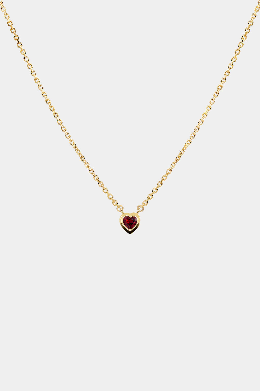 Heart Gemstone Necklace | 9K Yellow Gold