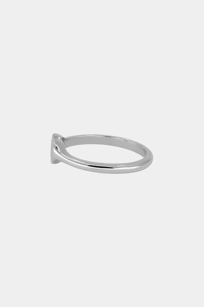 Mini Heart Signet Ring | White Gold