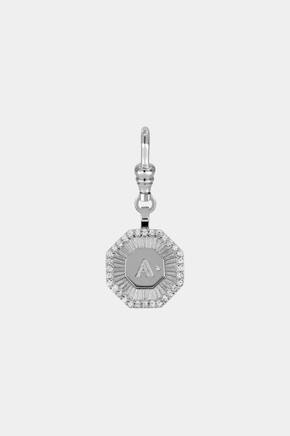 Diamond Halo Large Letter Attachment | 18K White Gold