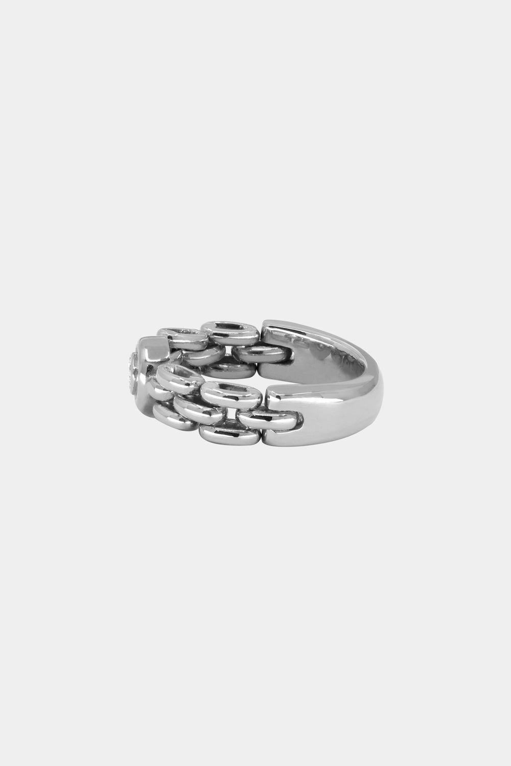 Margot Diamond Chain Ring | 18K White Gold