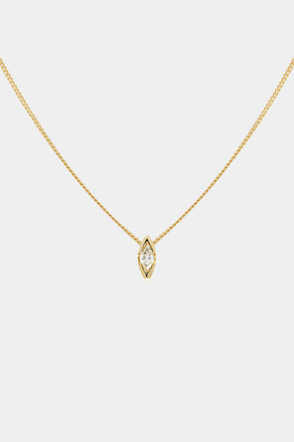 Mini Marquise Diamond Necklace | 9K Yellow or Rose Gold