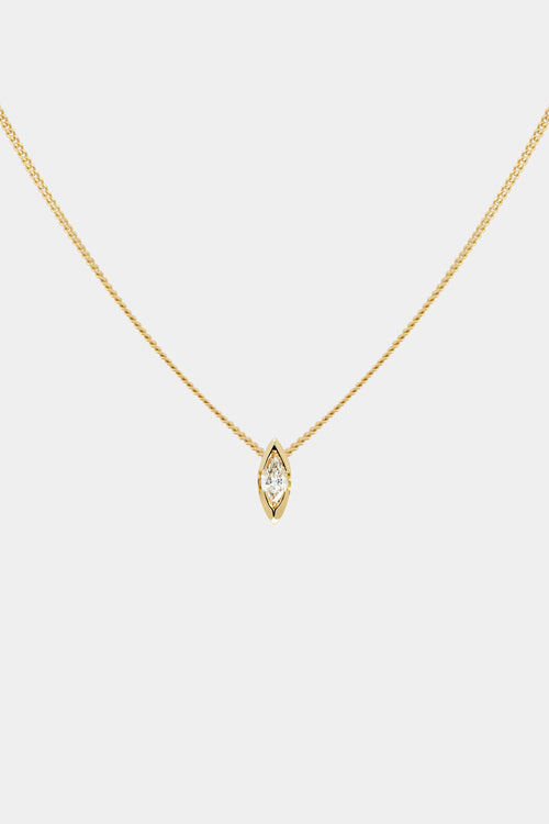 Mini Marquise Diamond Necklace | 9K Yellow or Rose Gold