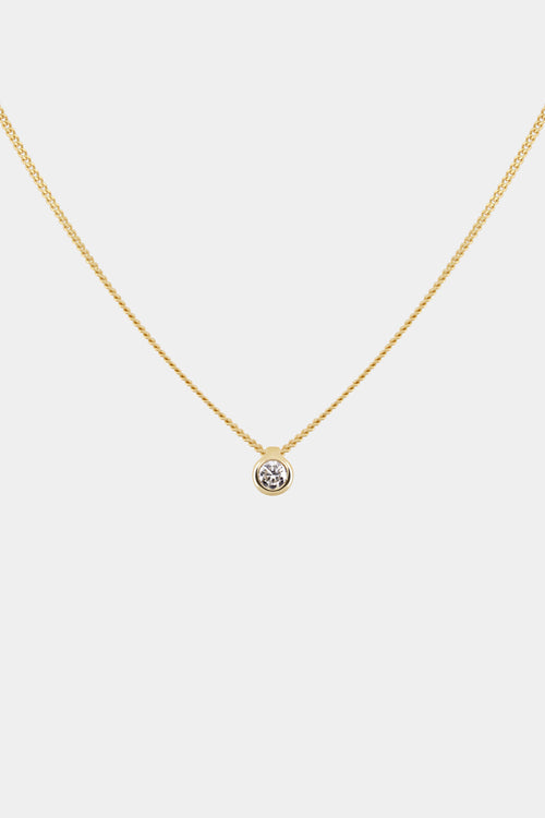 Mini Round Diamond Necklace | Gold
