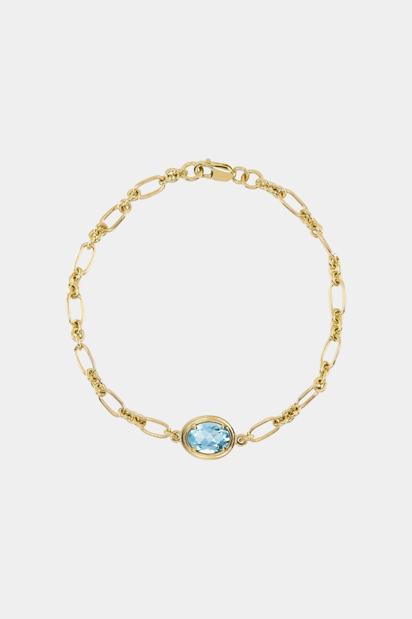 Roma Oval Gemstone Bracelet | Yellow Gold