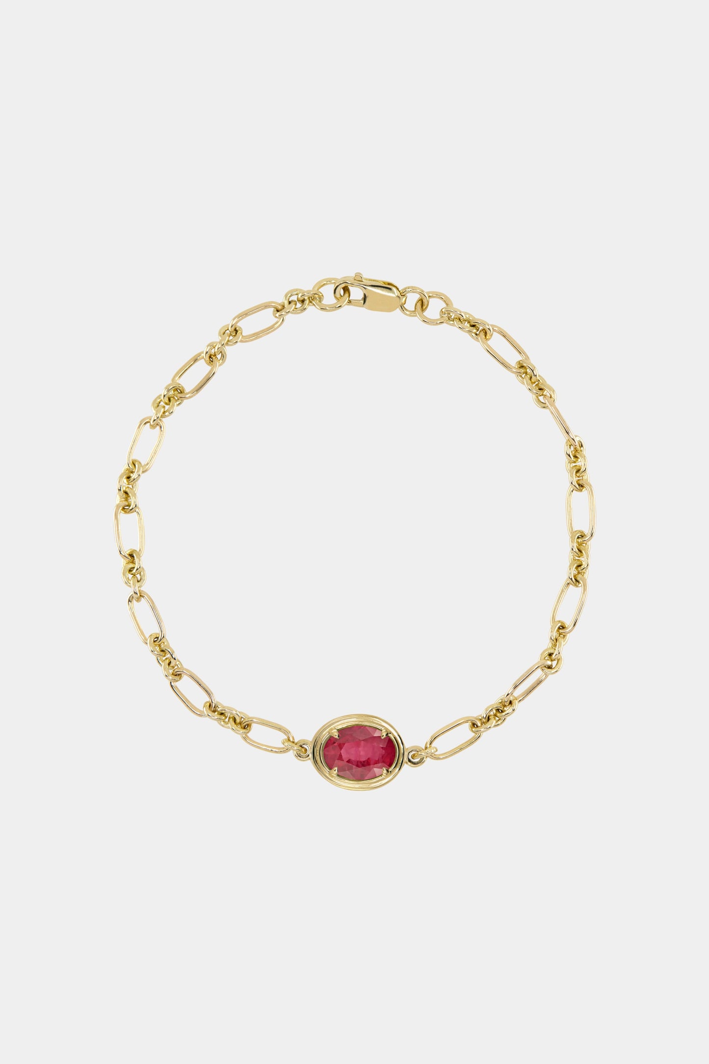 Roma Oval Gemstone Bracelet | Yellow Gold